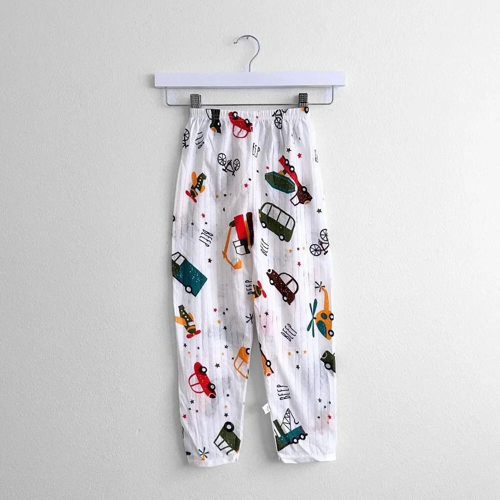 NWT Cute Boys Sleep N' Play Long Sleeve Top & Pants Pajamas Set Cars & Planes 8Y
